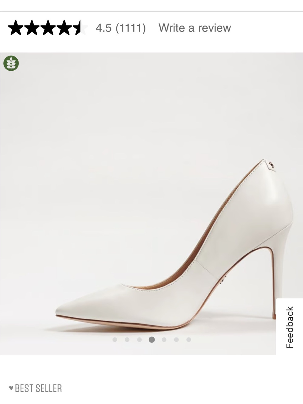 Sam Edelman White Pointed-Toe Leather Pumps